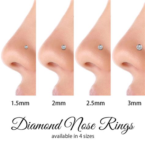 nose stud sizes chart